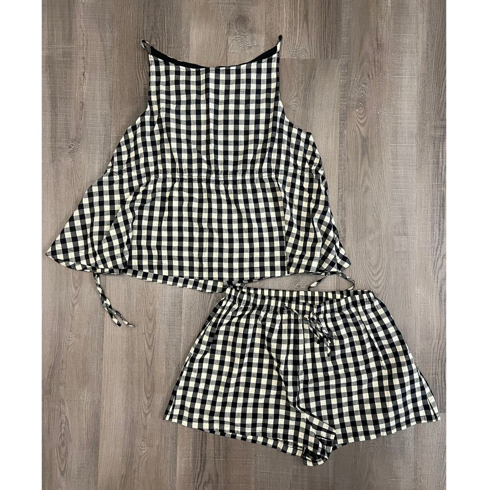 Petal + Pup Rory Black / Tan Gingham Swing Top & Shorts Set